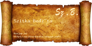 Szitka Beáta névjegykártya