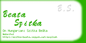 beata szitka business card